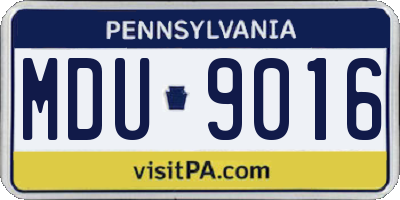 PA license plate MDU9016