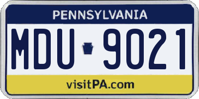 PA license plate MDU9021
