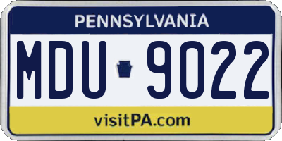 PA license plate MDU9022