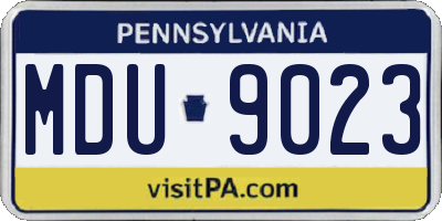 PA license plate MDU9023