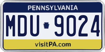 PA license plate MDU9024