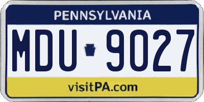 PA license plate MDU9027