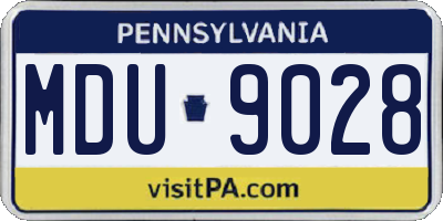 PA license plate MDU9028