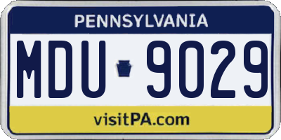 PA license plate MDU9029