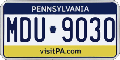 PA license plate MDU9030