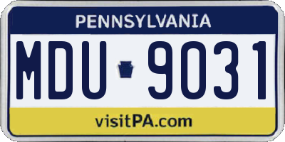 PA license plate MDU9031