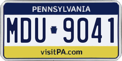 PA license plate MDU9041
