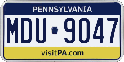 PA license plate MDU9047