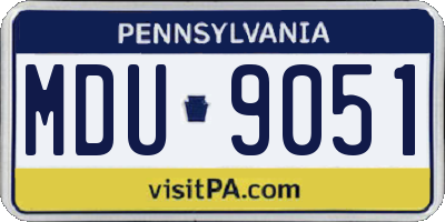 PA license plate MDU9051