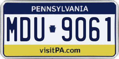 PA license plate MDU9061