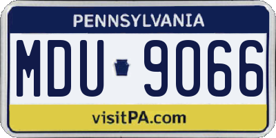 PA license plate MDU9066