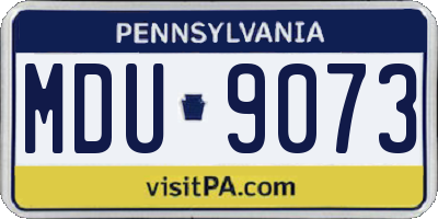 PA license plate MDU9073