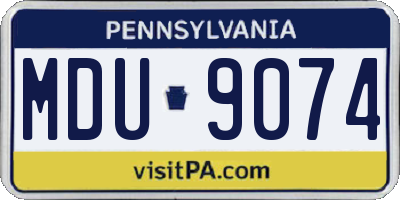PA license plate MDU9074