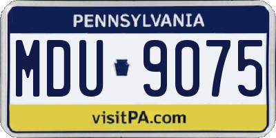 PA license plate MDU9075