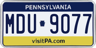 PA license plate MDU9077