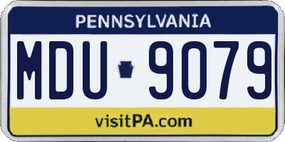 PA license plate MDU9079
