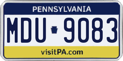PA license plate MDU9083