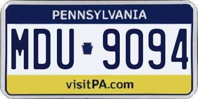 PA license plate MDU9094