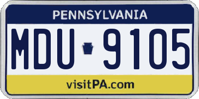 PA license plate MDU9105