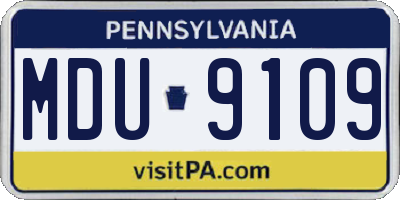 PA license plate MDU9109