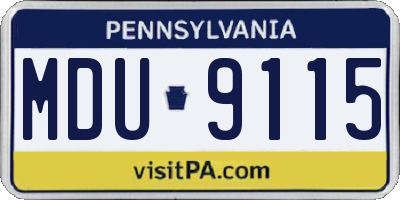 PA license plate MDU9115