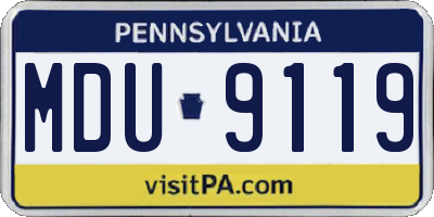 PA license plate MDU9119