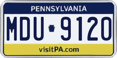 PA license plate MDU9120