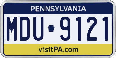 PA license plate MDU9121