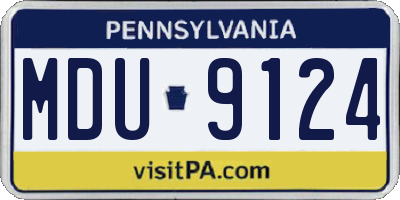 PA license plate MDU9124