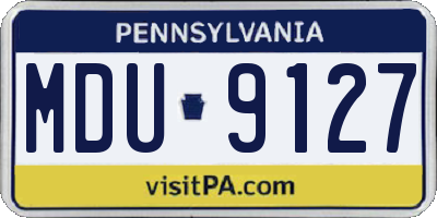 PA license plate MDU9127