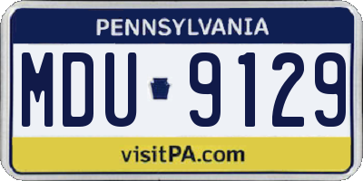 PA license plate MDU9129