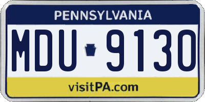 PA license plate MDU9130