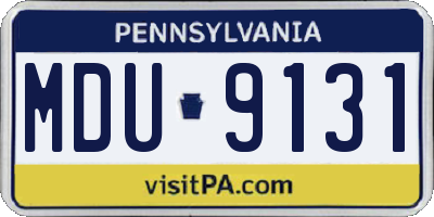 PA license plate MDU9131