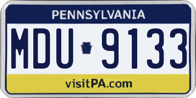 PA license plate MDU9133
