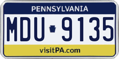 PA license plate MDU9135