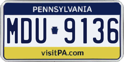 PA license plate MDU9136