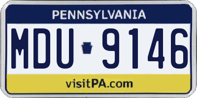 PA license plate MDU9146