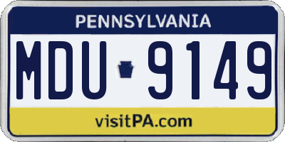 PA license plate MDU9149