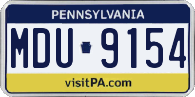 PA license plate MDU9154