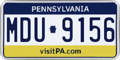 PA license plate MDU9156