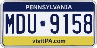 PA license plate MDU9158