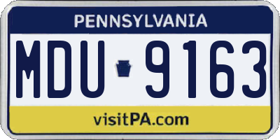PA license plate MDU9163