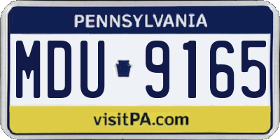 PA license plate MDU9165