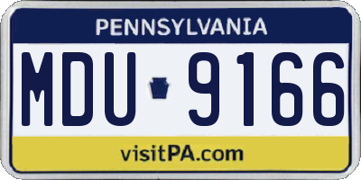 PA license plate MDU9166
