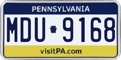 PA license plate MDU9168