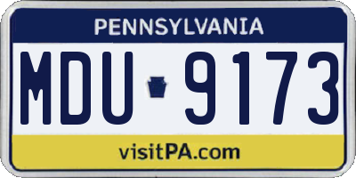 PA license plate MDU9173