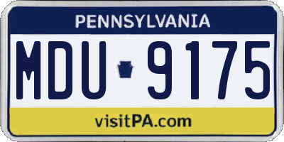 PA license plate MDU9175