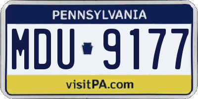 PA license plate MDU9177