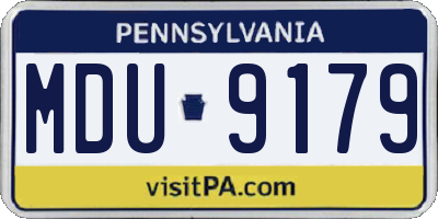 PA license plate MDU9179