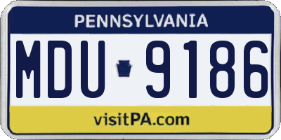 PA license plate MDU9186